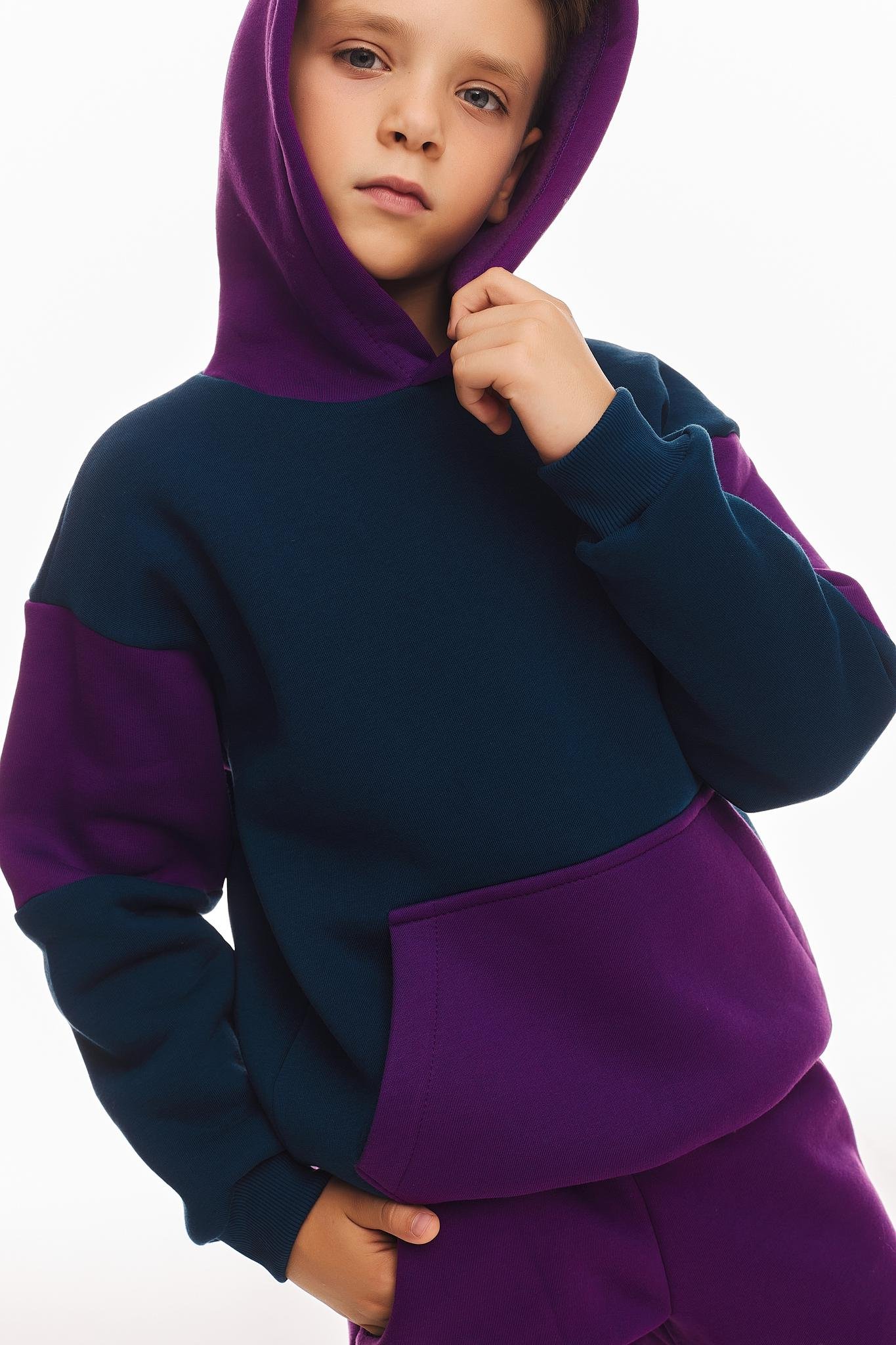 Спортивний костюм дитячий для хлопчика Kindamor Active Heat флісовий 152 см Фіолетовий з синім (1876542625) - фото 8