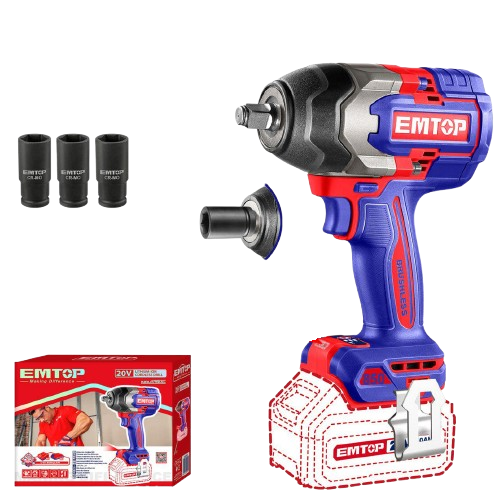 Гайковерт ударний акумуляторний EMTOP ECIWL20851 без АКБ та ЗП Гайковерт ударний акумуляторний EMTOP ECIWL20851 без АКБ та ЗП