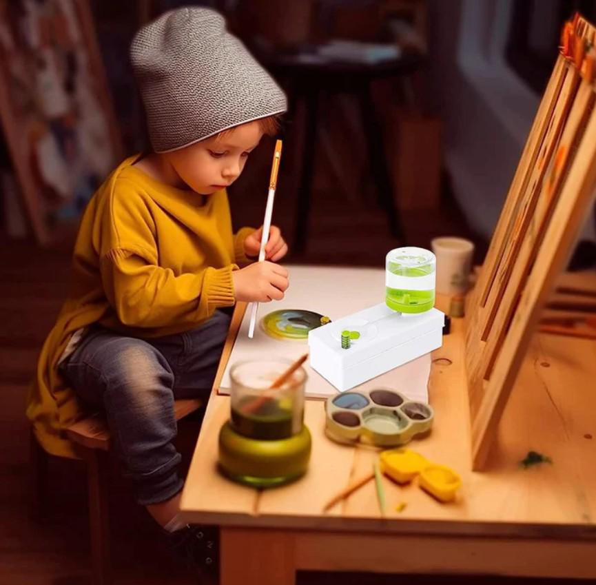 Ополаскиватель кистей для рисования с рециркуляцией и сливом воды Салатовый (74250278) - фото 3 Ополаскиватель кистей для рисования с рециркуляцией и сливом воды Салатовый (74250278) - фото 3