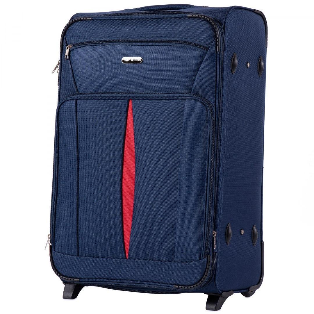 Валіза Wings 1601 дорожня велика поліестер 105 л 75х48х30 см на 2 колесах Синій