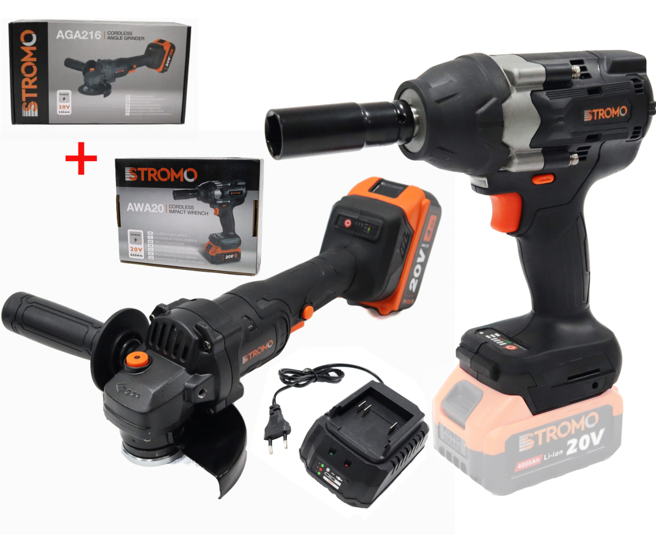 Гайковерт акумуляторний Stromo AWA20/1 600 Нм/болгарка безщіткова Stromo AGA216 - фото 3 Гайковерт акумуляторний Stromo AWA20/1 600 Нм/болгарка безщіткова Stromo AGA216 - фото 3