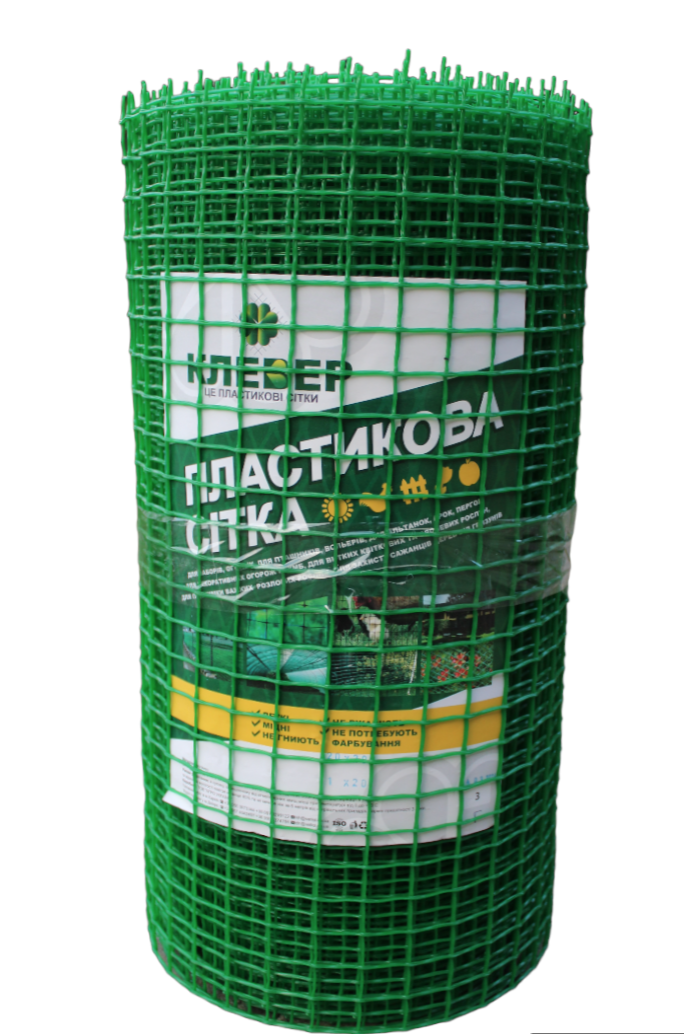 Сітка Паркан декоративна пластикова 10х10 мм 50 см х 20 м Світло-зелений (20006) - фото 1