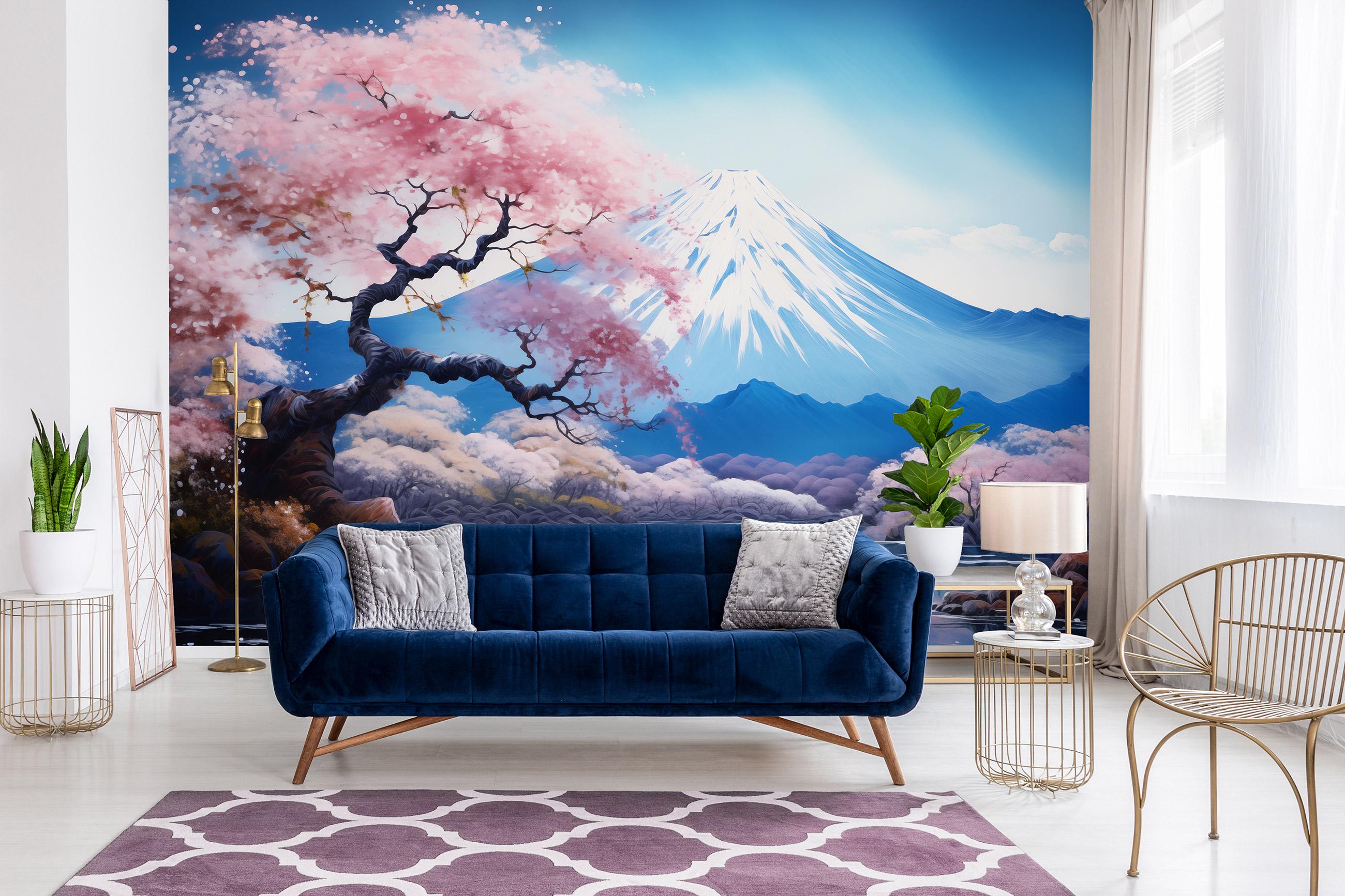 Фотошпалери Японська гармонія з Сакурою і Фудзі пейзаж з клеєм 368х254 см (15546V8) - фото 3 Фотошпалери Японська гармонія з Сакурою і Фудзі пейзаж з клеєм 368х254 см (15546V8) - фото 3