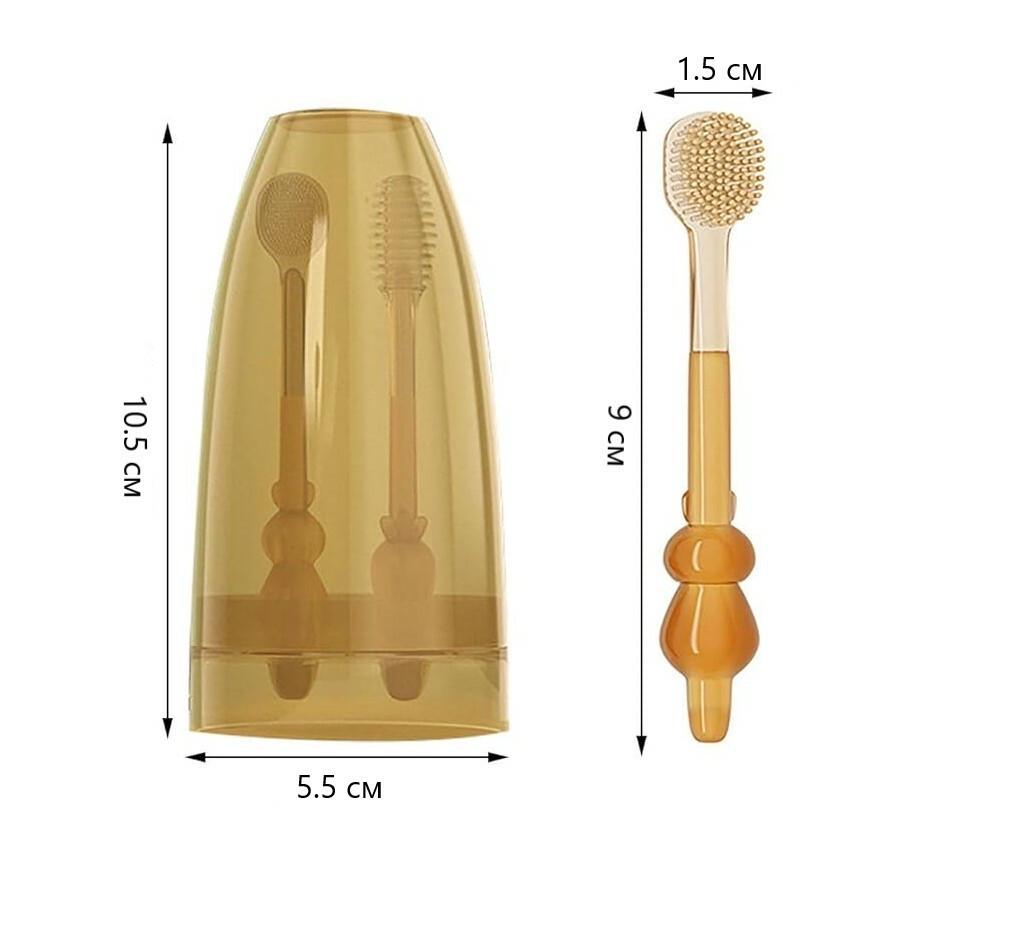 Зубные щетки SilkySmile силиконовые для детей от 0 до 18 месяцев в футляре-подстаканнике 2 шт. (628) - фото 12
