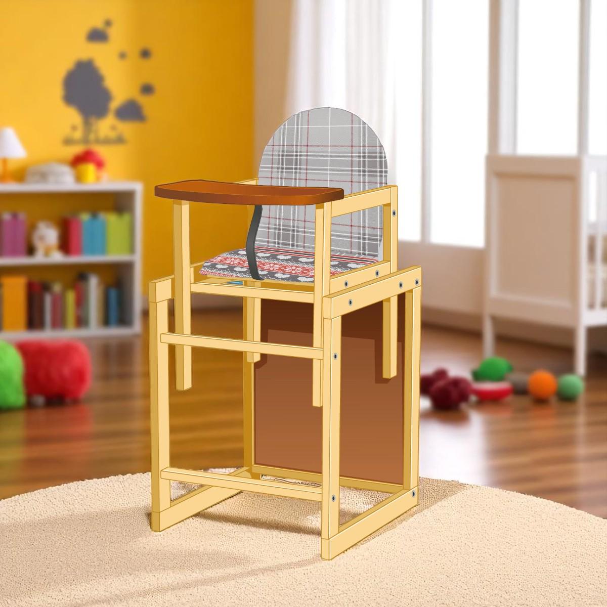 Стульчик для кормления Мася Абстракция Серо-красный (№1120) - фото 3 Стульчик для кормления Мася Абстракция Серо-красный (№1120) - фото 3