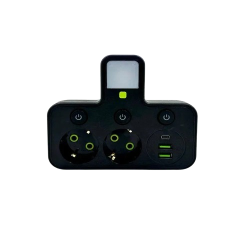 Сетевой фильтр-тройник с подсветкой без провода 2 розетки/2 USB/1 Type-C 2500 Вт (HG275) Сетевой фильтр-тройник с подсветкой без провода 2 розетки/2 USB/1 Type-C 2500 Вт (HG275)