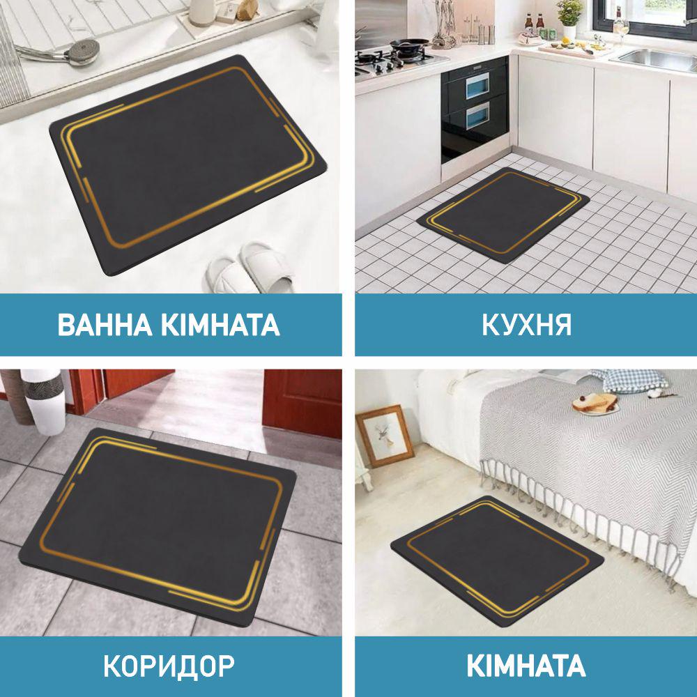 Коврик для ванной комнаты Aquarius Мрамор 50х80 см Графитовый (300085) - фото 8