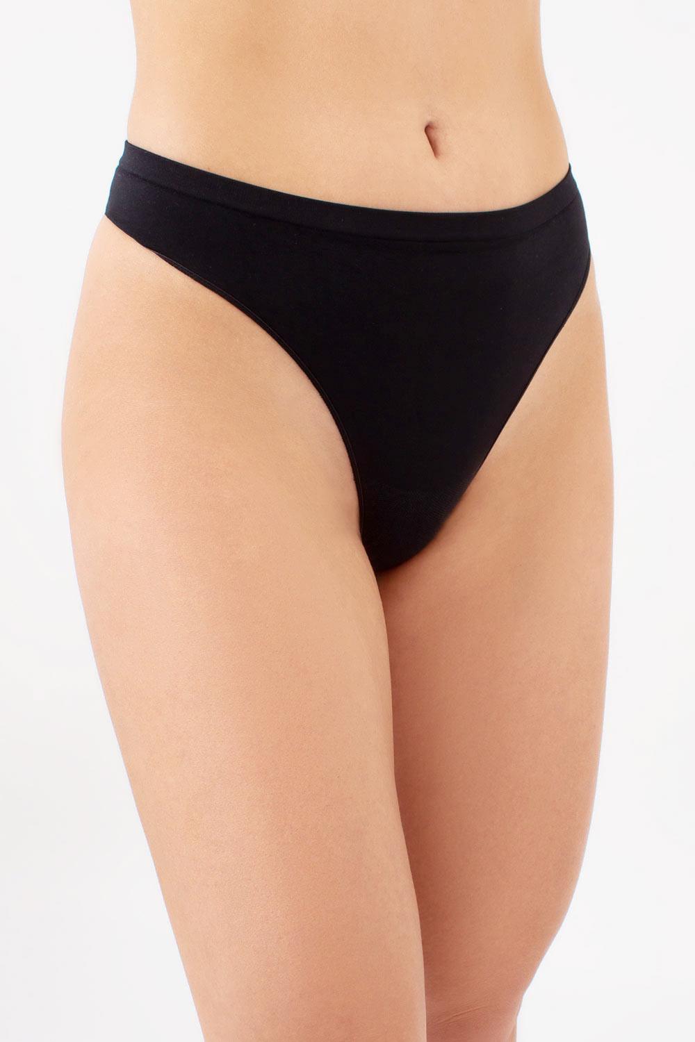 Трусики женские стринги Giulia STRING BRIEFS бесшовные S/M Black (4823116910225)