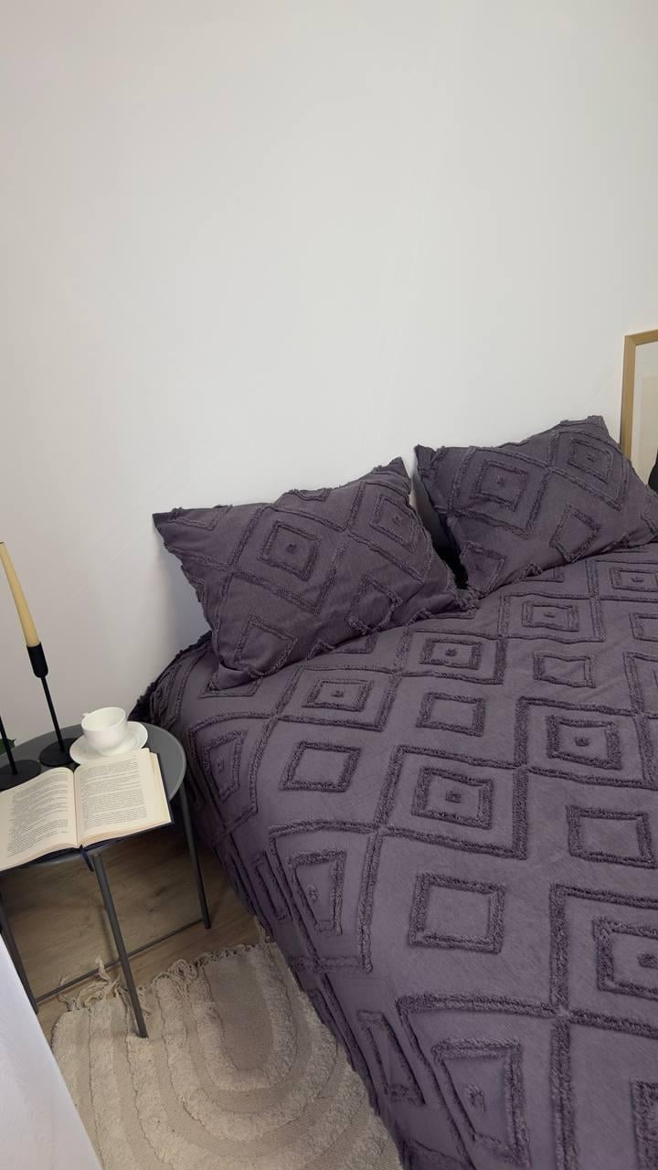 Покрывало Скандинавский большой ромб 220х240 см Графит - фото 7 Покрывало Скандинавский большой ромб 220х240 см Графит - фото 7