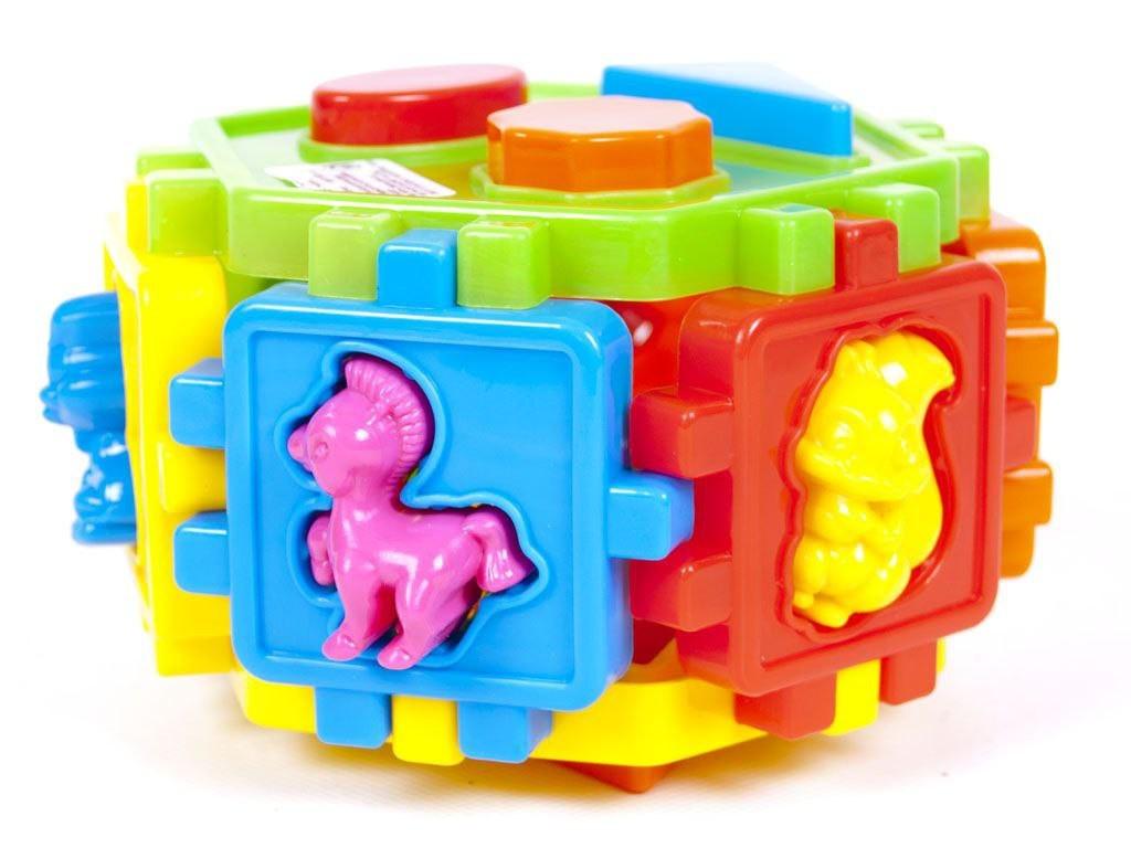 Логический сортер-шестиугольник KinderWay с геометрией и животными (50-104)