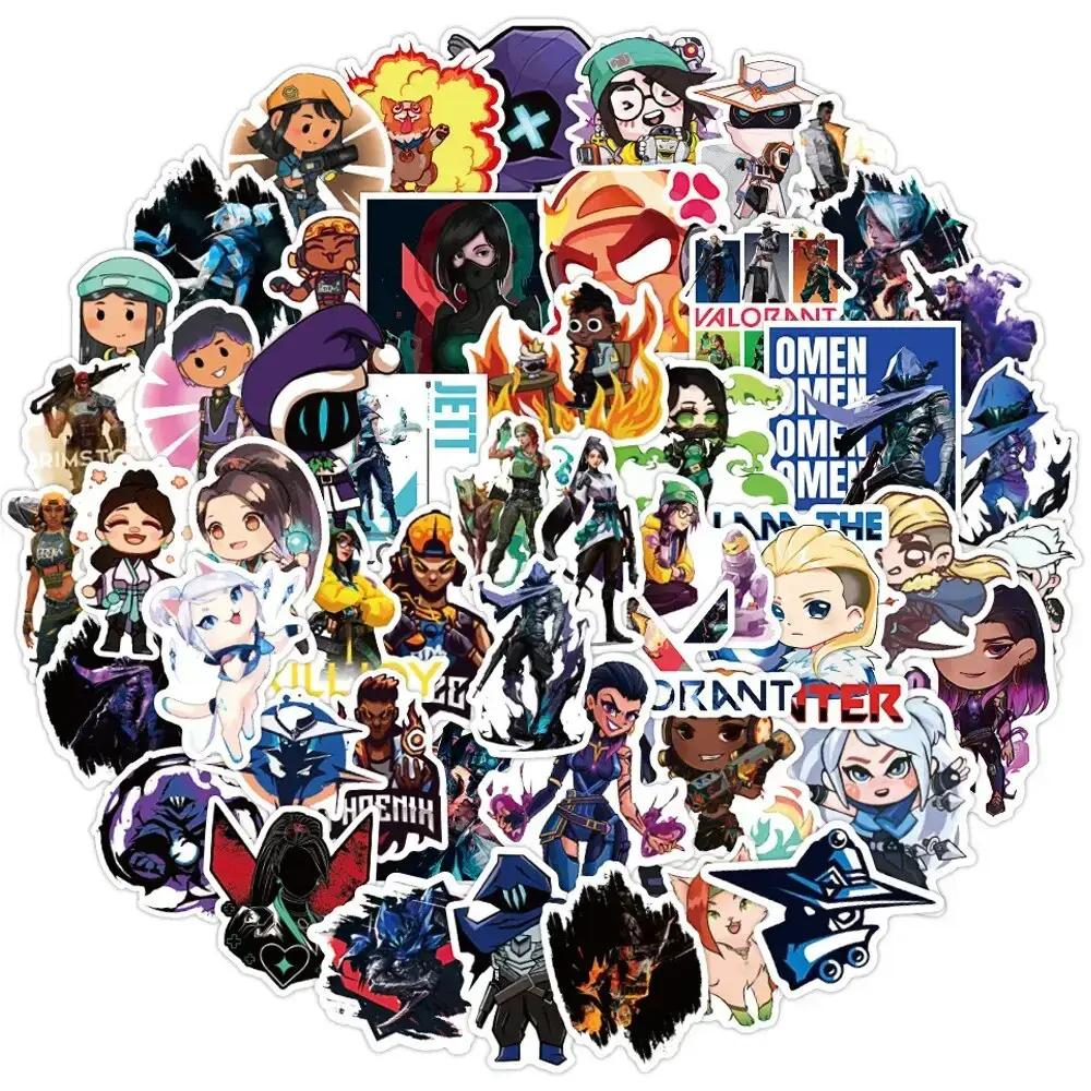 Набор наклеек Валорант Valorant для гаджета/телефона/авто 50 шт. (10013)