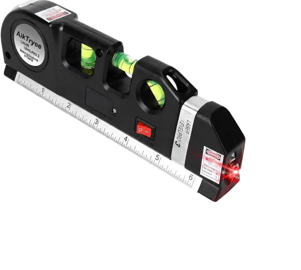 Лазерный уровень 3в1 рулетка 2,5 м/уровень/лазер строительный на батарейках с пузырьковыми капсулами (1e67e89b)
