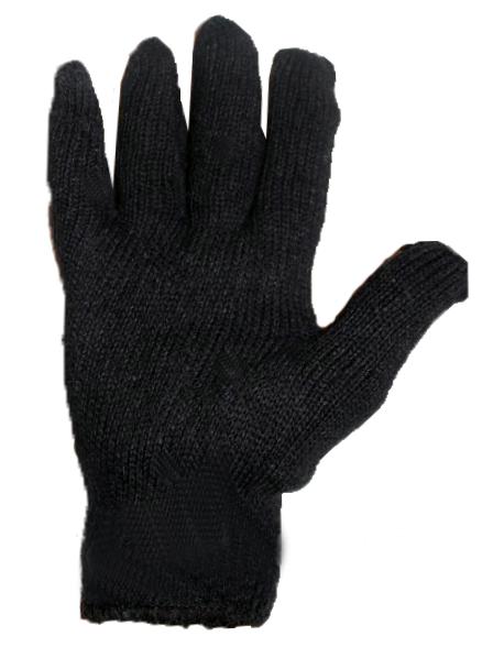 Перчатки рабочие хлопковые двойные 5 шт. Черный (3015)