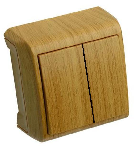 Выключатель двухклавишный VERA IP20 Дуб (90682002)