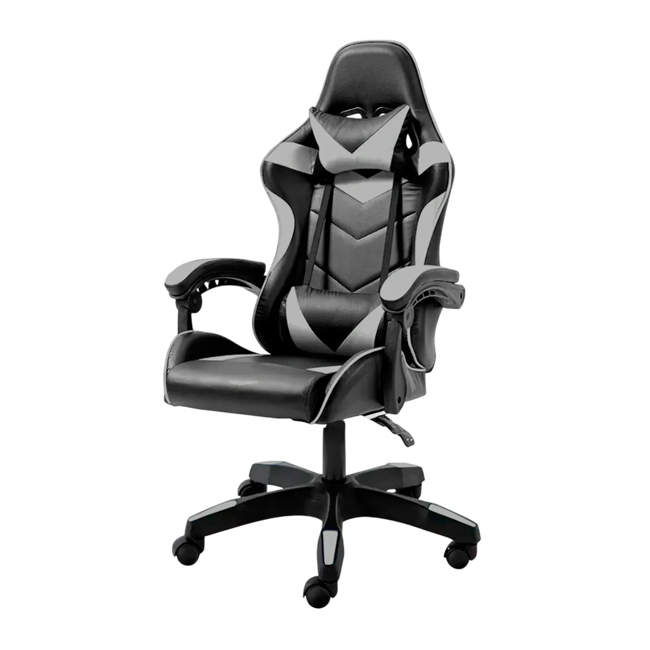 Крісло комп'ютерне для офісу та дому 4Points DL з подушками Чорний/Сірий (40279)