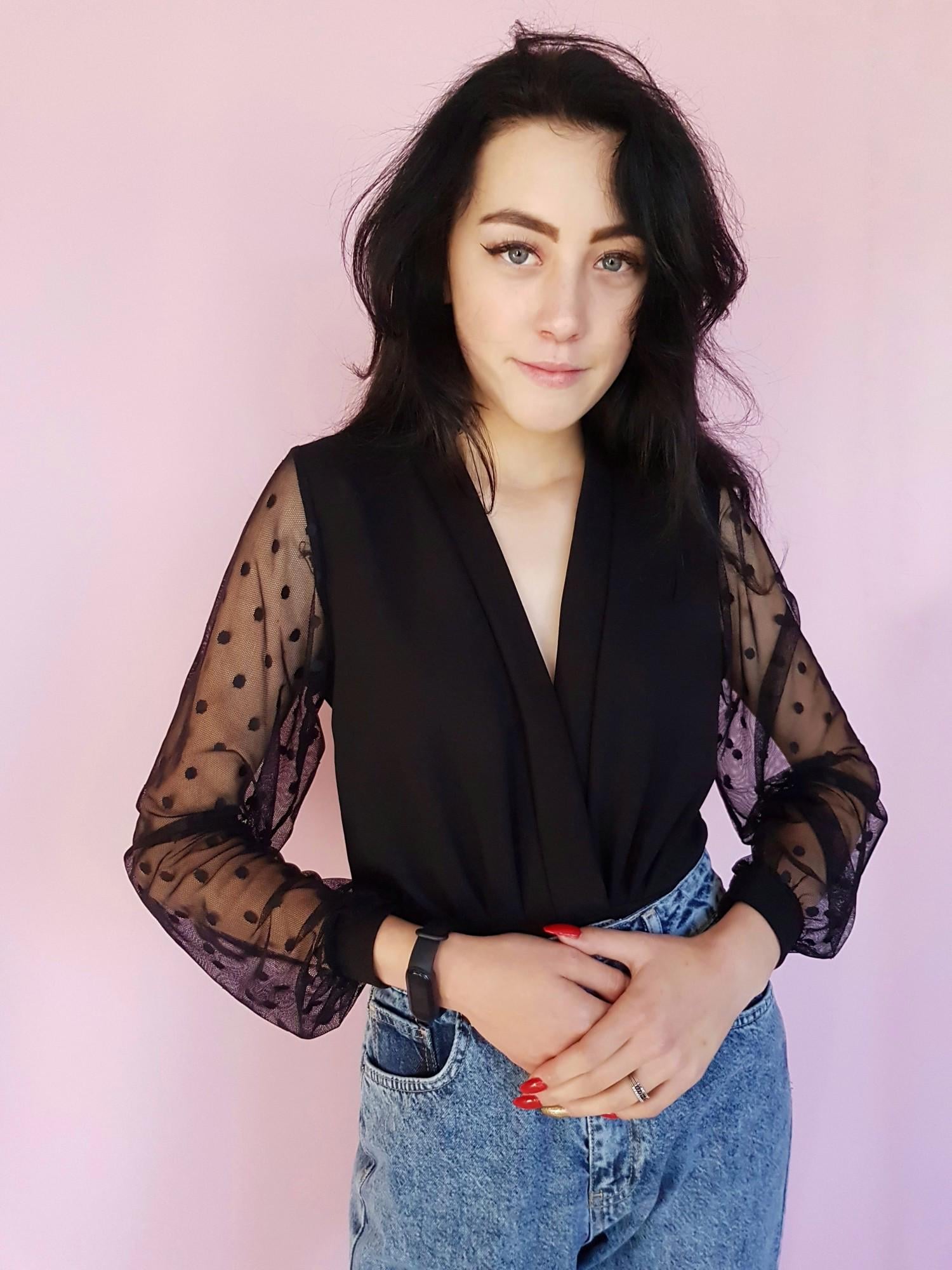 Боди-блуза Boohoo с рукавами XL Черный (10313)