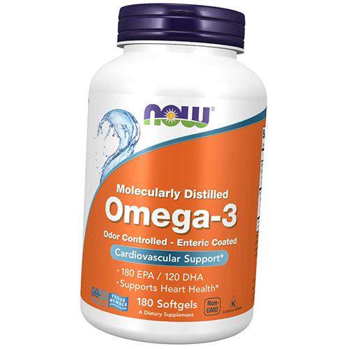 Омега 3 дистиллированная Now Foods Omega-3 Enteric Coated 180 гел. капс. (67128025)