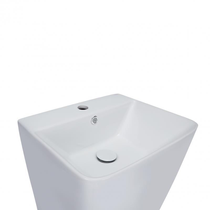 Раковина підлогова моноблок Q-tap Tern 440х380х830mm з донним клапаном White (QT1711G302W) - фото 4