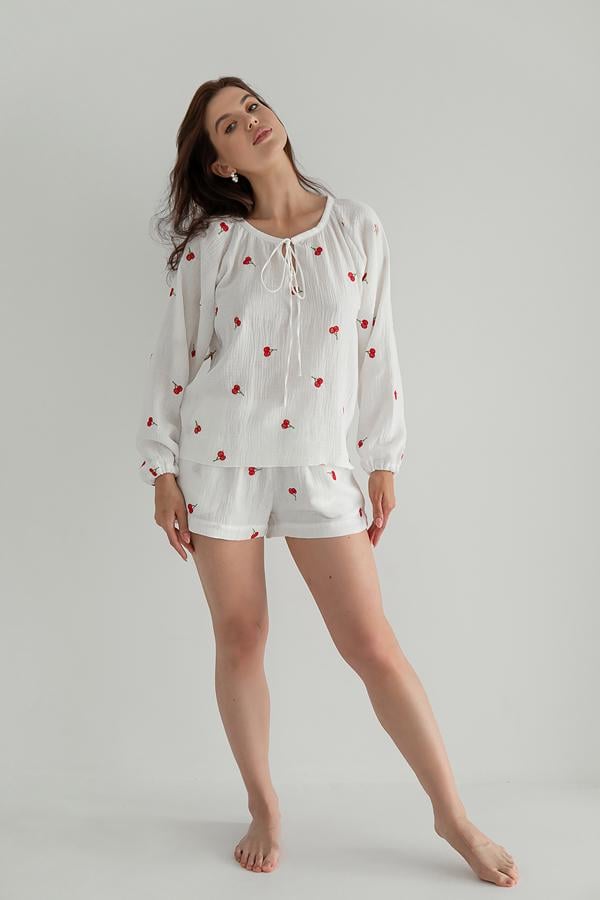 Шорти з вишивкою Forli з мусліну Cherry M/L (ML0068-38-08) - фото 5