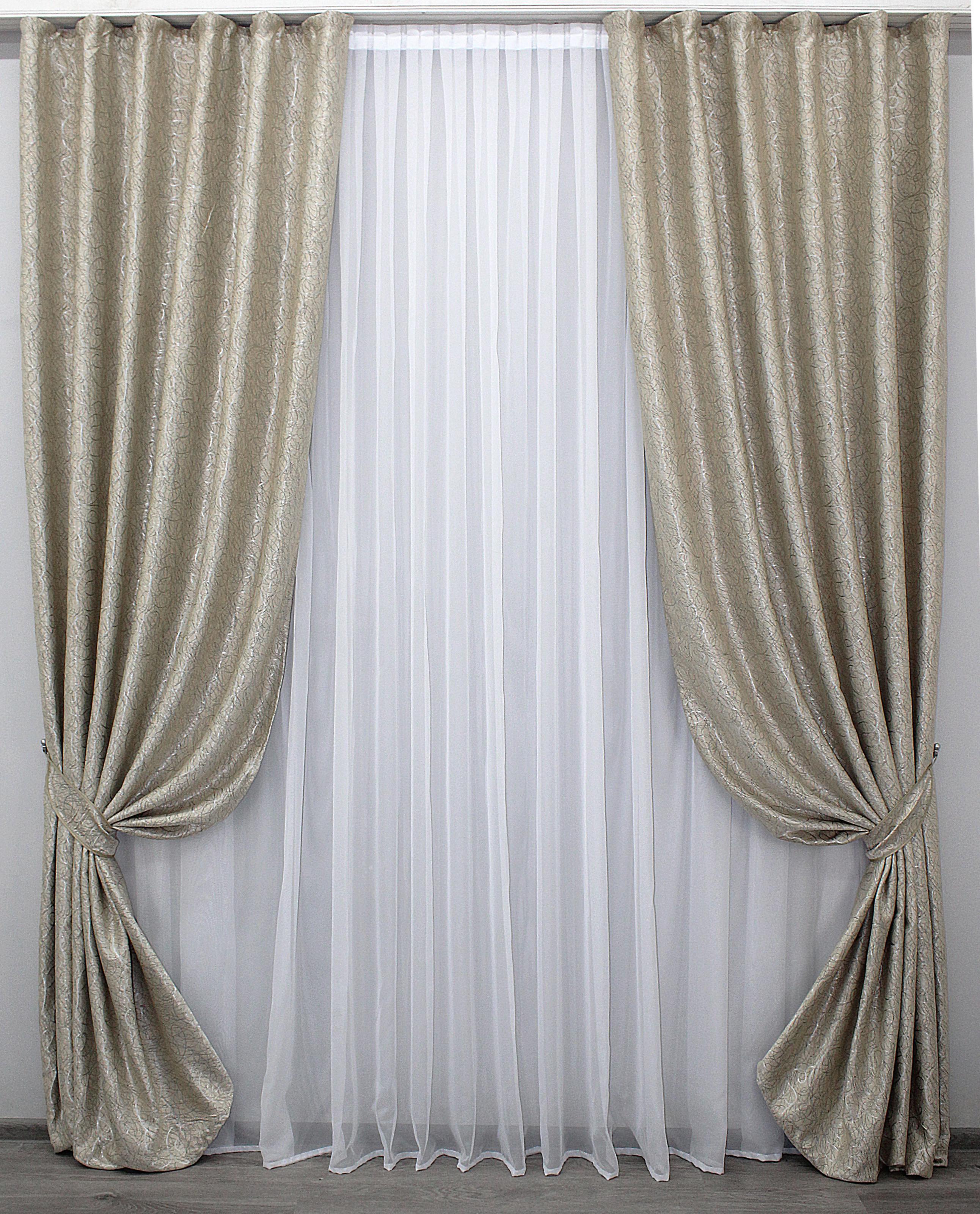 Комплект штор VR-Textil Жаклин № 994ш блэкаут-софт 150х270 см 2 шт. Бежевый (30-793)