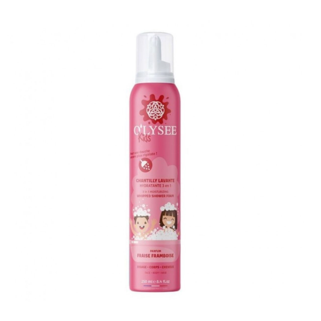 Крем-пенка для купания детская O'LYSEE Kids Moisturizing Shower Foam 3в1 с ароматом клубники и малины 250 мл (3520710010542)