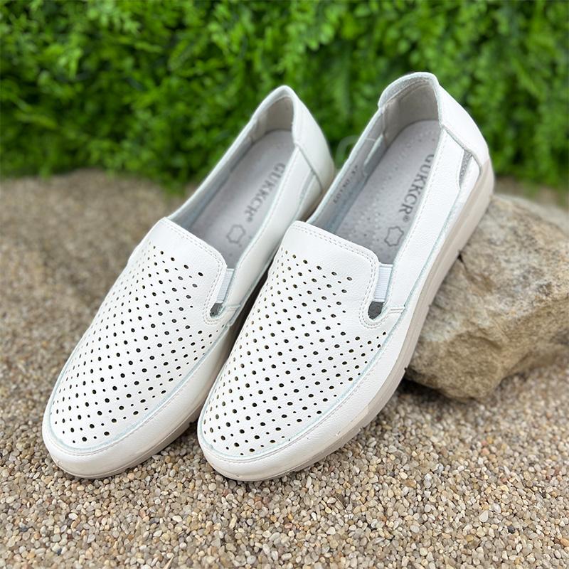 Мокасини жіночі Е-0010130 перфорована шкіра р. 37 23,5 см Білий (25330818) - фото 2 Мокасини жіночі Е-0010130 перфорована шкіра р. 37 23,5 см Білий (25330818) - фото 2