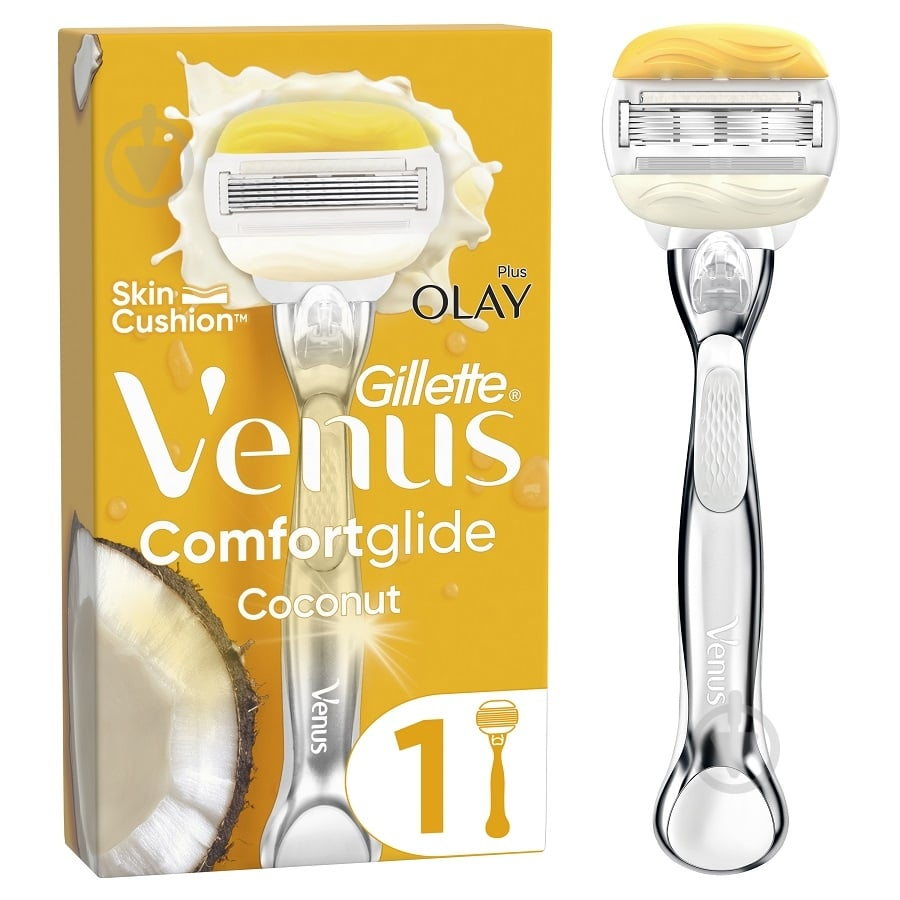Станок для гоління жіночий Venus Olay PRO ComfortGlide coconut з 1 змінним картриджем