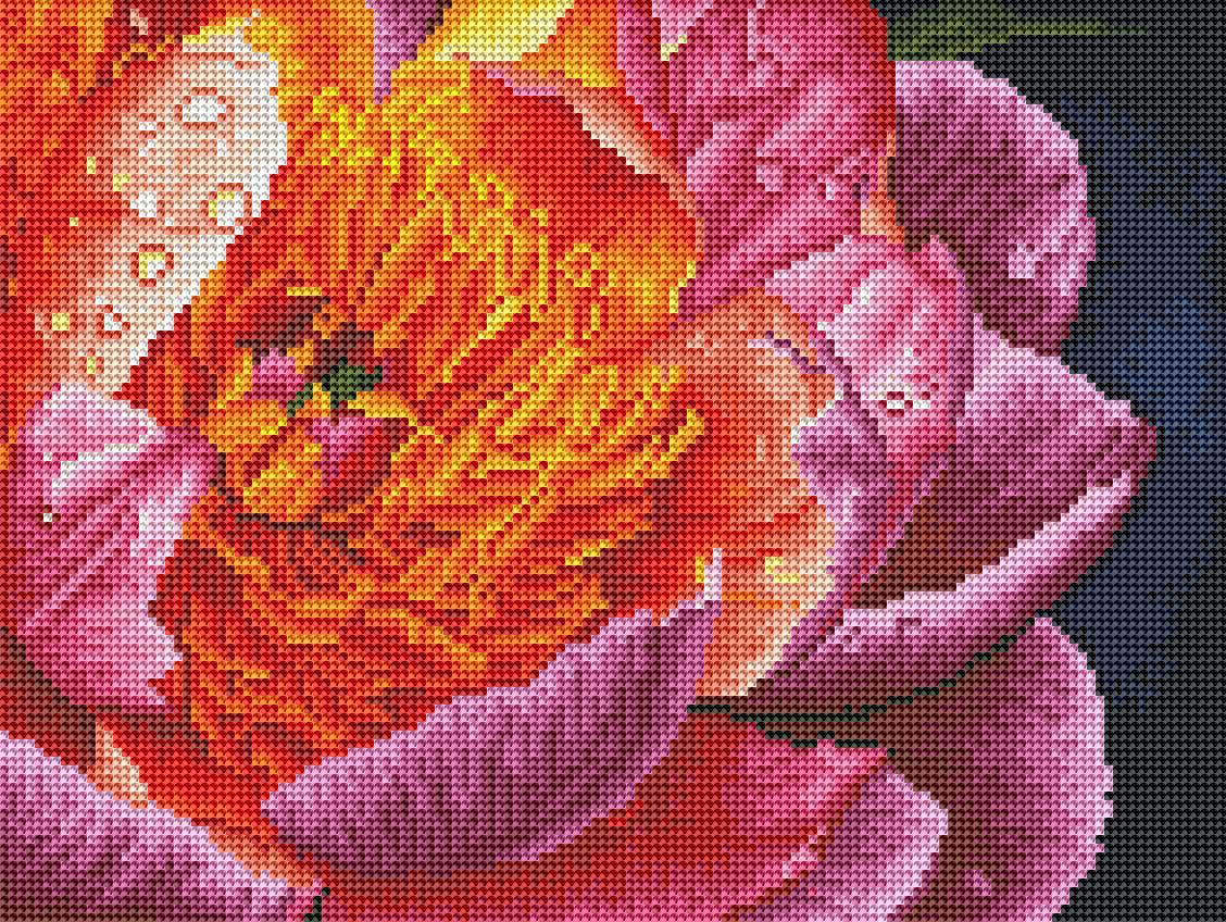 Алмазная мозаика Brushme Красочный пион 30x40 см (RDBS7005)