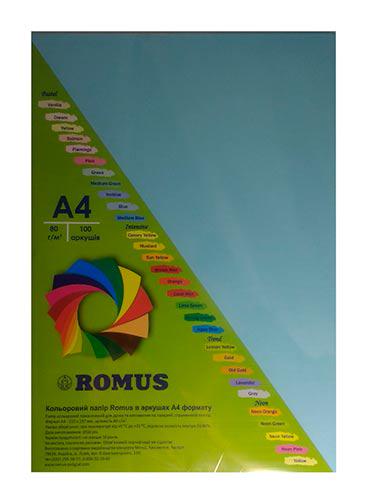 Папір кольоровий Romus A4 80 г/м2 100 аркушів Блакитний (R51147)