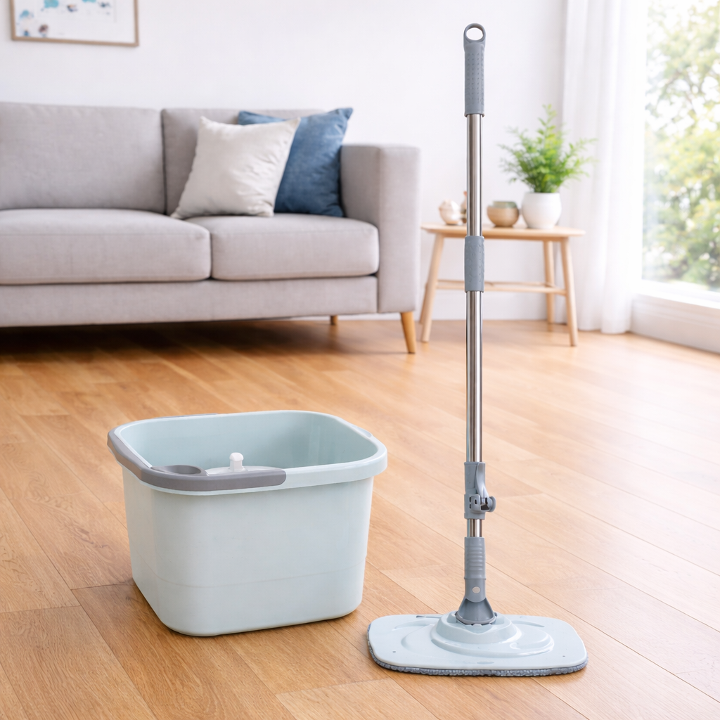 Швабра с отжимом и ведром 360° Голубой (084-BLUE) Швабра с отжимом и ведром 360° Голубой (084-BLUE)