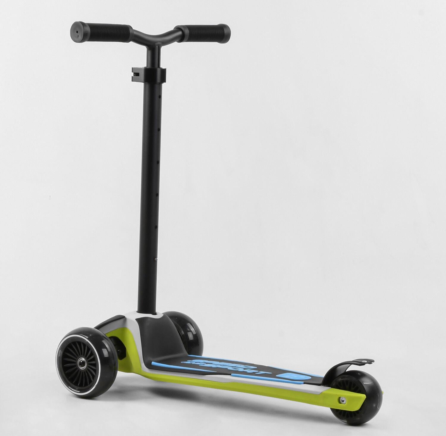 Самокат детский Best Scooter HW-00425 MAXI алюминиевый руль 3 PU колеса со светом Салатовый (HW-00425)