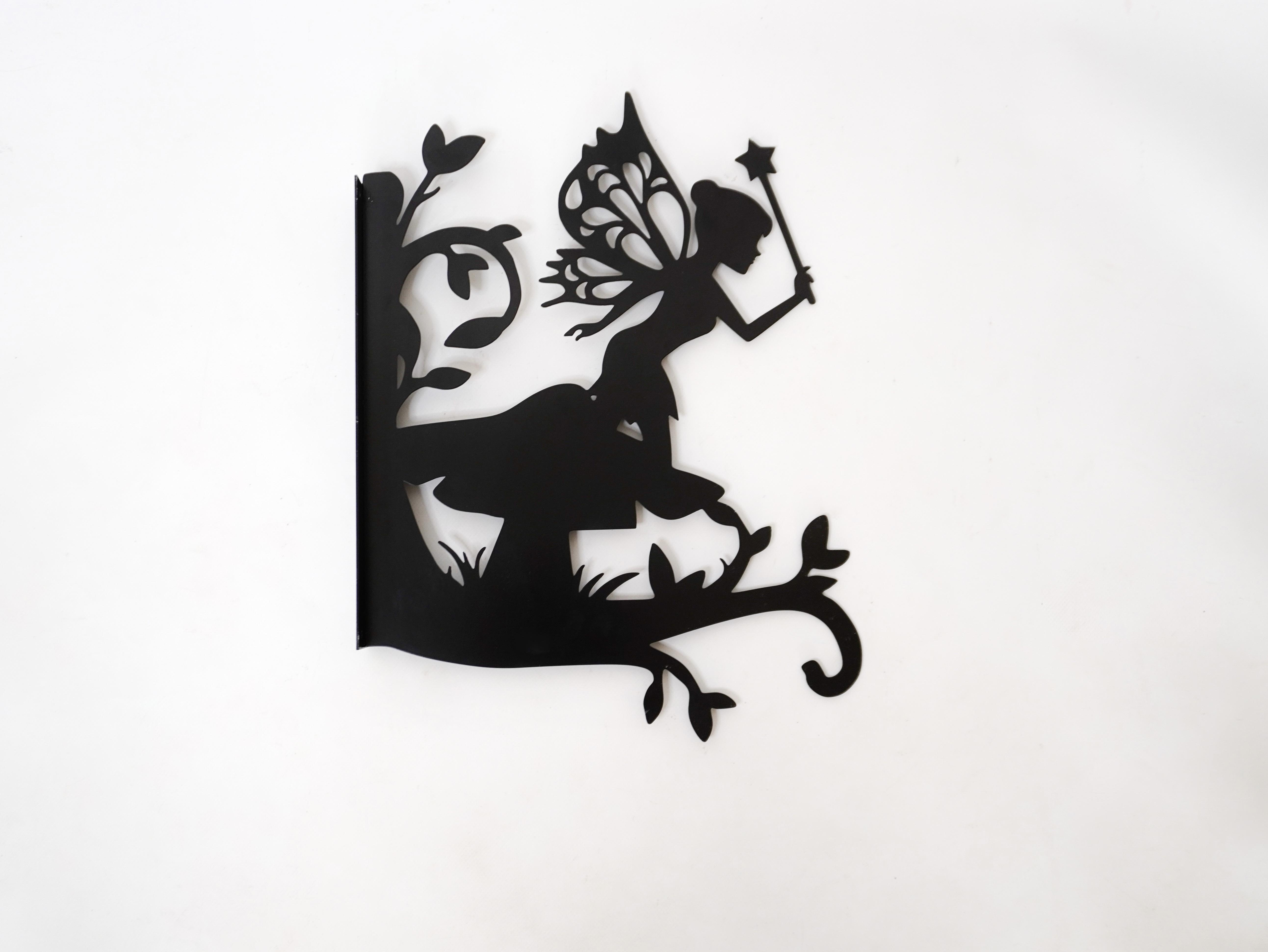 Кронштейн Фея з паличкою для кашпо з квітами метал Чорний (М005)