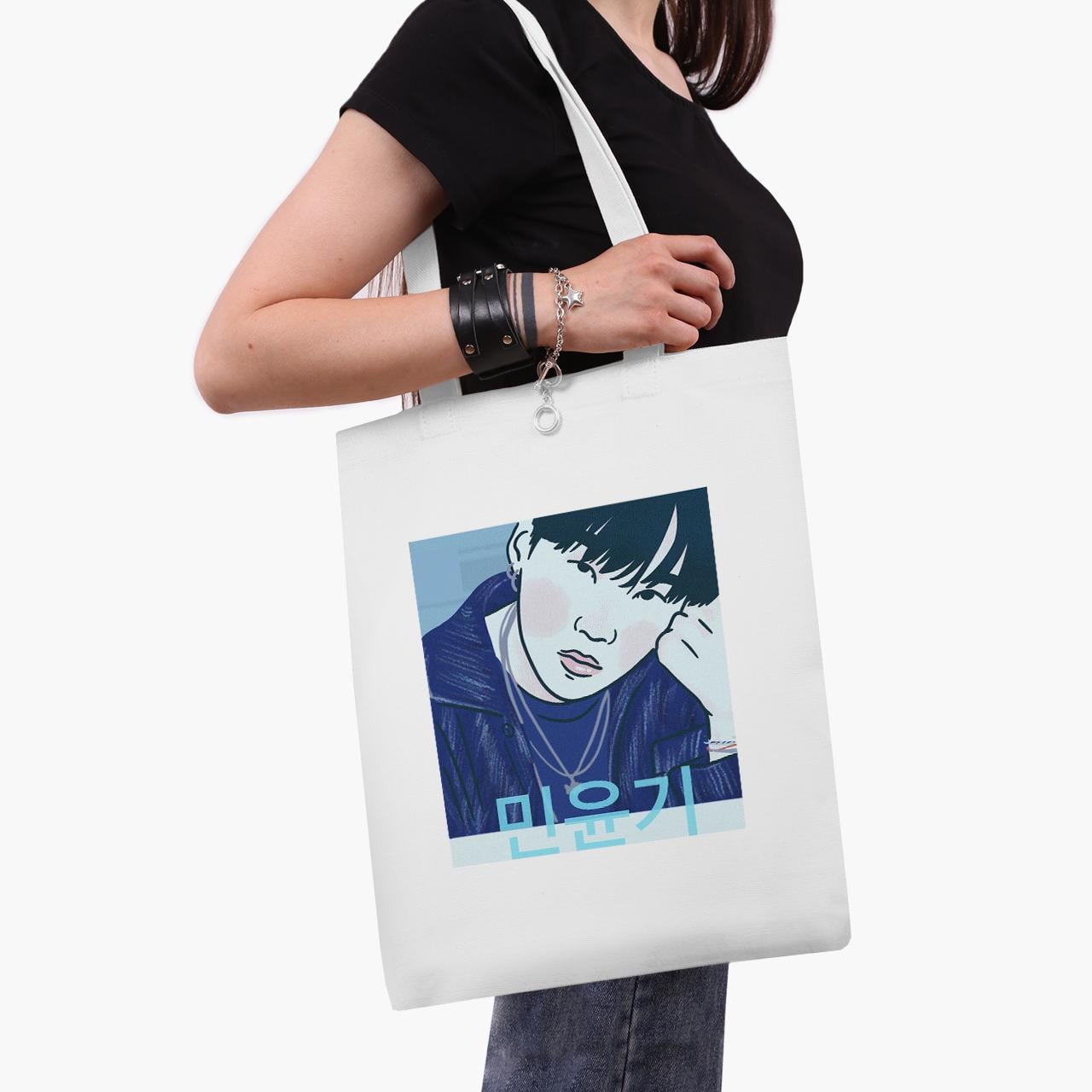 Эко сумка шоппер Min Yoongi BTS 41x35 см Белый (9227-3260-WT1)