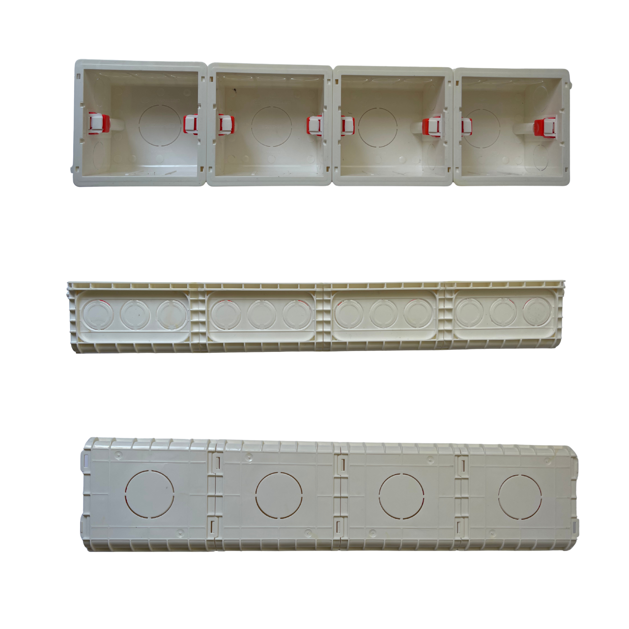 Підрозетник квадратний MERALLI внутрішнього монтажу горизонтальний Білий (SWKMGV002) - фото 2