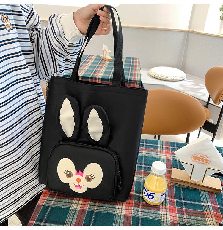 Школьный рюкзак для девочки Зайчик 5в1 5-11 класс Черный (27667974) - фото 6