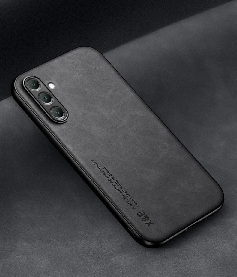Кожаный чехол XnE Samsung Galaxy A55 A556 с металлической вставкой Black (38239-2B) Кожаный чехол XnE Samsung Galaxy A55 A556 с металлической вставкой Black (38239-2B)