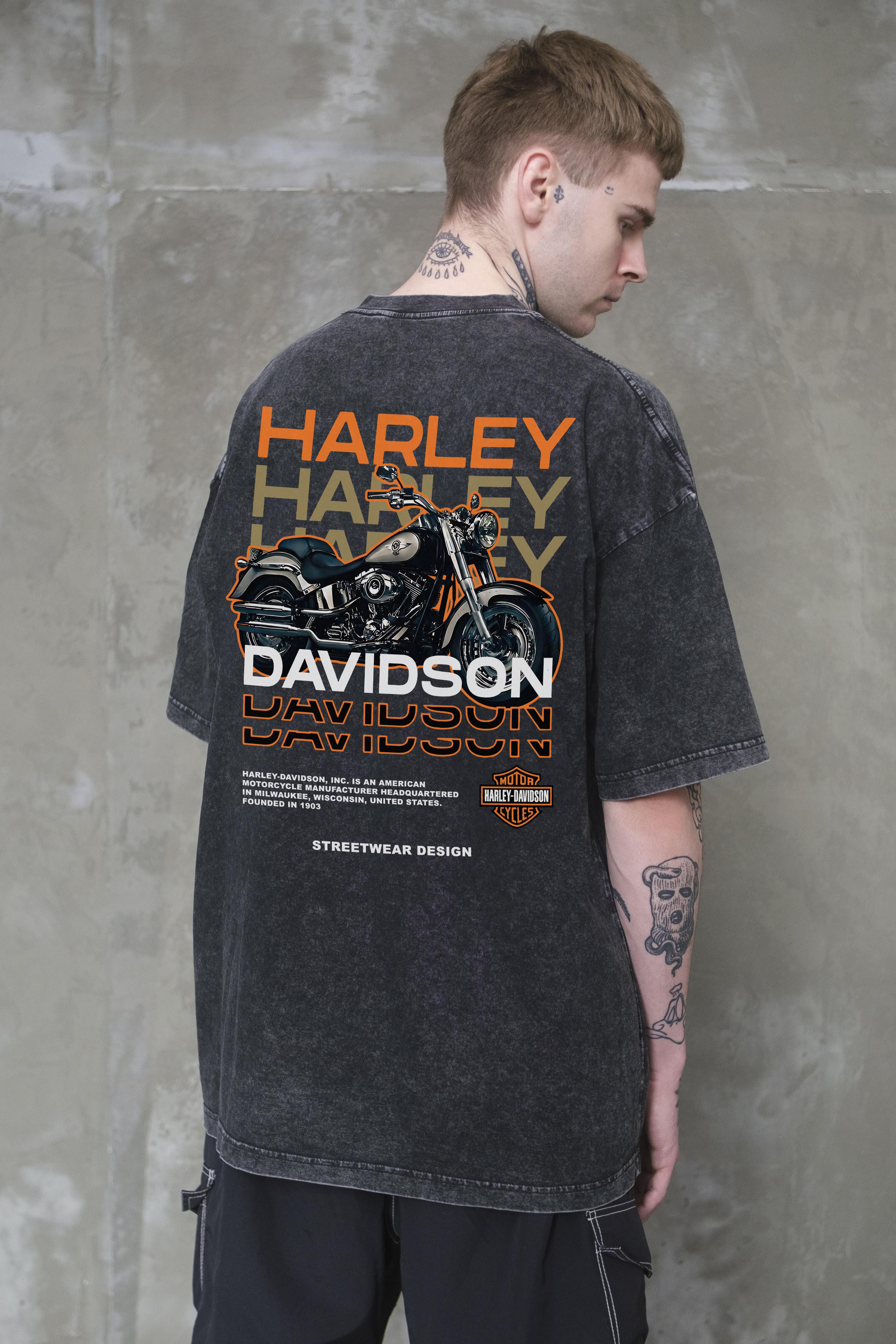 Футболка оверсайз Without Washed Harley S/M Black (S/M8056338 8056339)