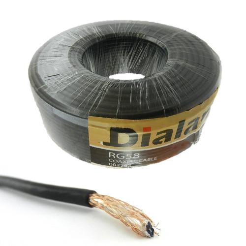 Кабель Dialan RG58U CCA 0,8 мм 100 м Чорний
