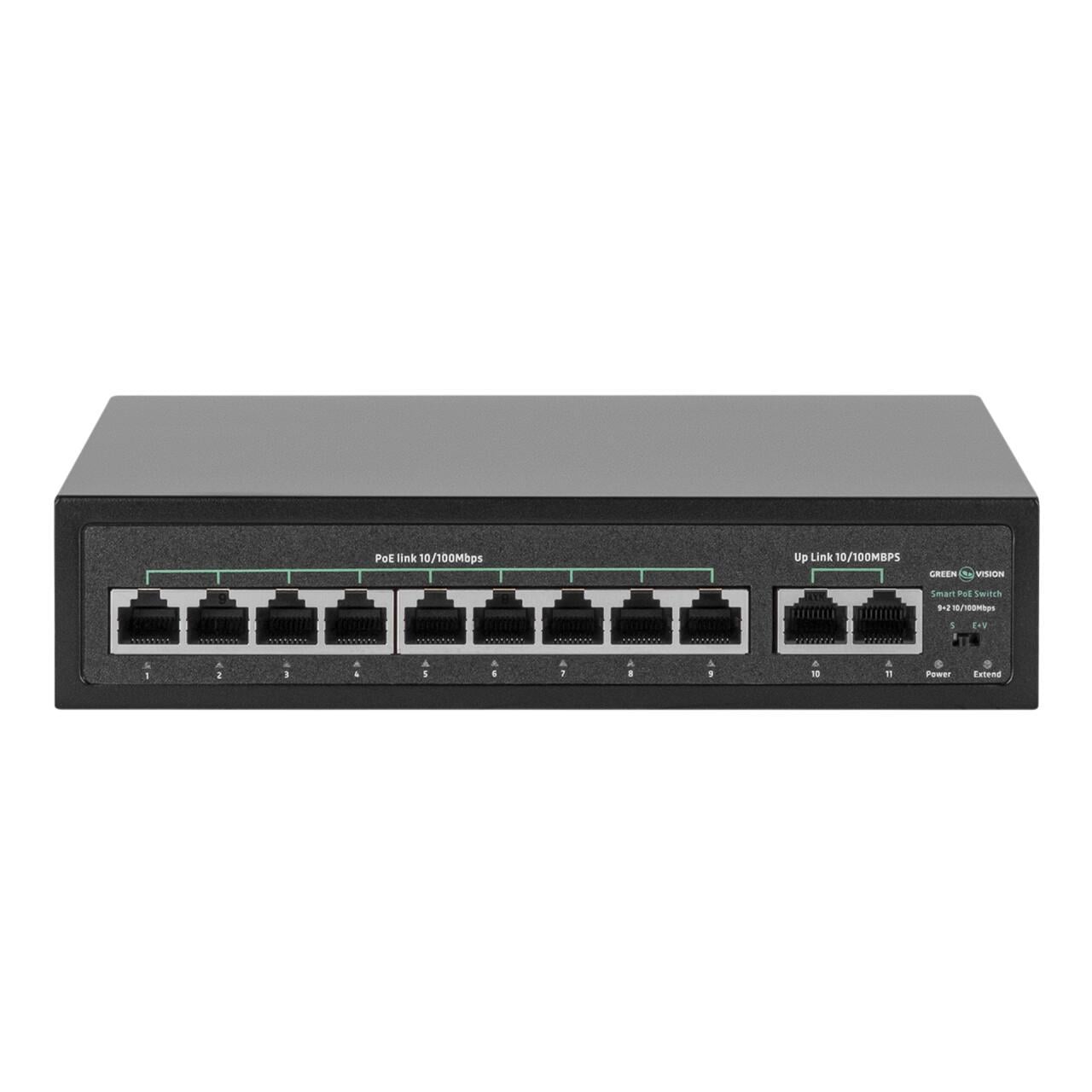 Коммутатор сетевой GreenVision POE GV-016-D-09+2P (LP-21311)