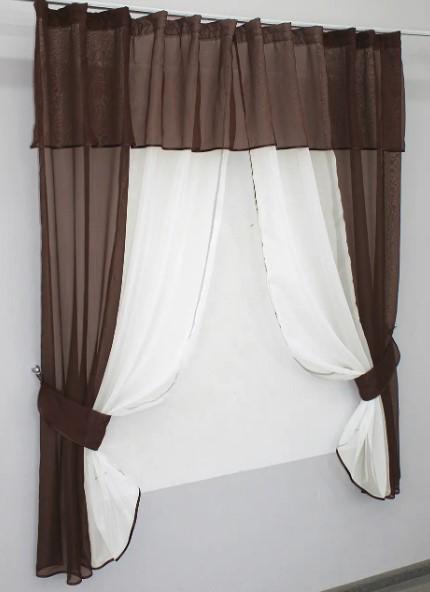 Шторки на кухню/балкон шифон 280х170 см Венге/Молочный (090к) - фото 4 Шторки на кухню/балкон шифон 280х170 см Венге/Молочный (090к) - фото 4