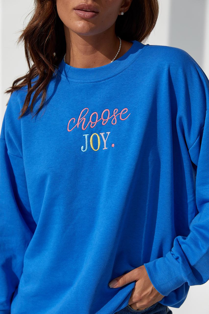 ᐉ Свитшот женский "choose joy" M Синий (9441314) • Купить в Киеве ...