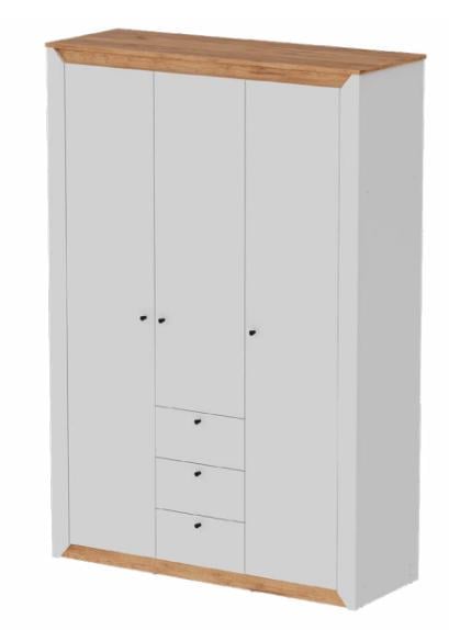 Шкаф для одежды Эверест Нордик 1400 140х50х205 см Дуб крафт золотой/Белый (14758459)