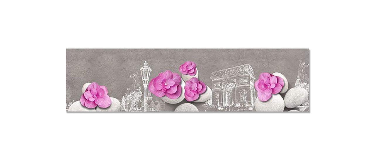Наклейка виниловая на кухню Zatarga Розовые лепестки на камнях 650х2500 мм (1294193279)