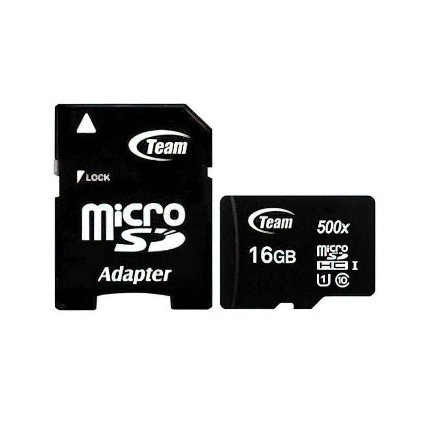 Карта памяти Team MicroSDHC 16GB Class 10/SD-адаптер (TUSDH16GCL10U03)