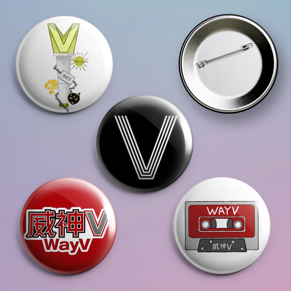 Значки на рюкзак с принтом K-pop Wayv 4 шт.