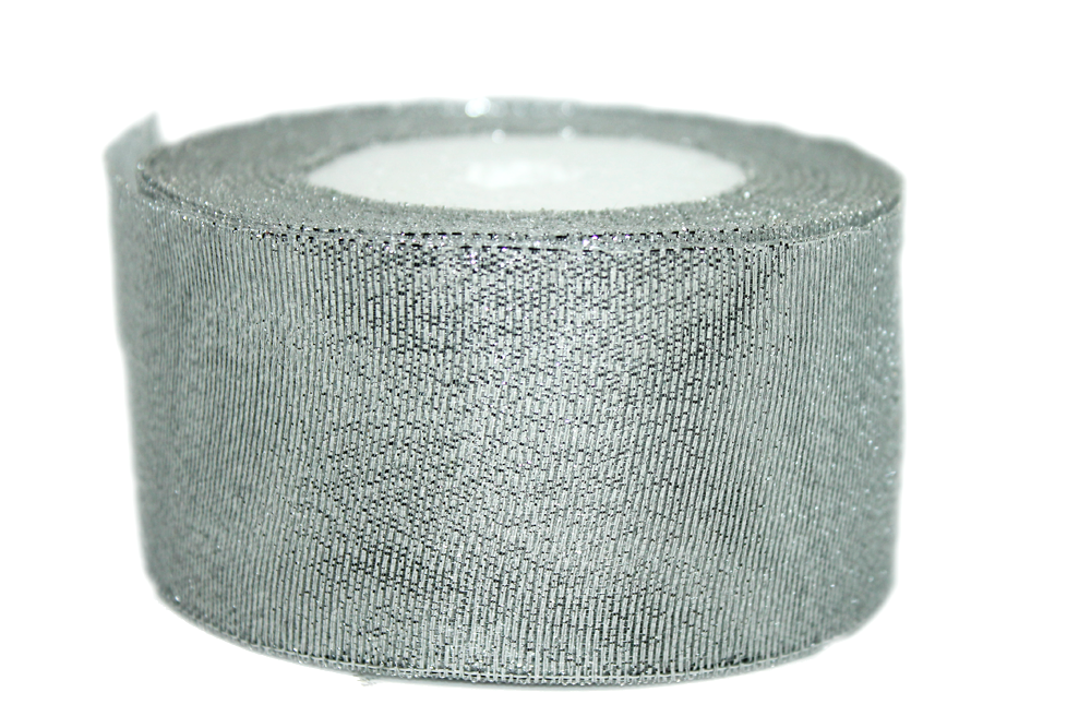 Лента парчовая 5 см 23 м Серебристый Лента парчовая 5 см 23 м Серебристый