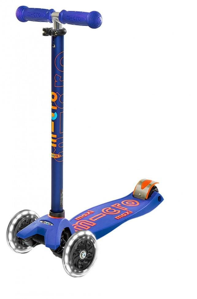 Самокат Micro Maxi Deluxe LED ммD067 Синий - фото 1 Самокат Micro Maxi Deluxe LED ммD067 Синий - фото 1