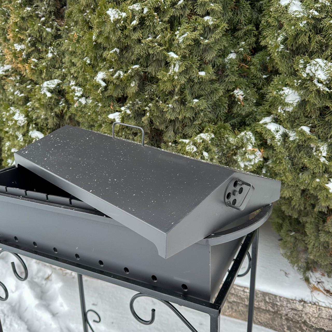 Кришка універсальна-барбекю Metalzavod для мангалу на 9 шампурів 67,5х33х13 см (KRSHK-MB9) - фото 4 Кришка універсальна-барбекю Metalzavod для мангалу на 9 шампурів 67,5х33х13 см (KRSHK-MB9) - фото 4