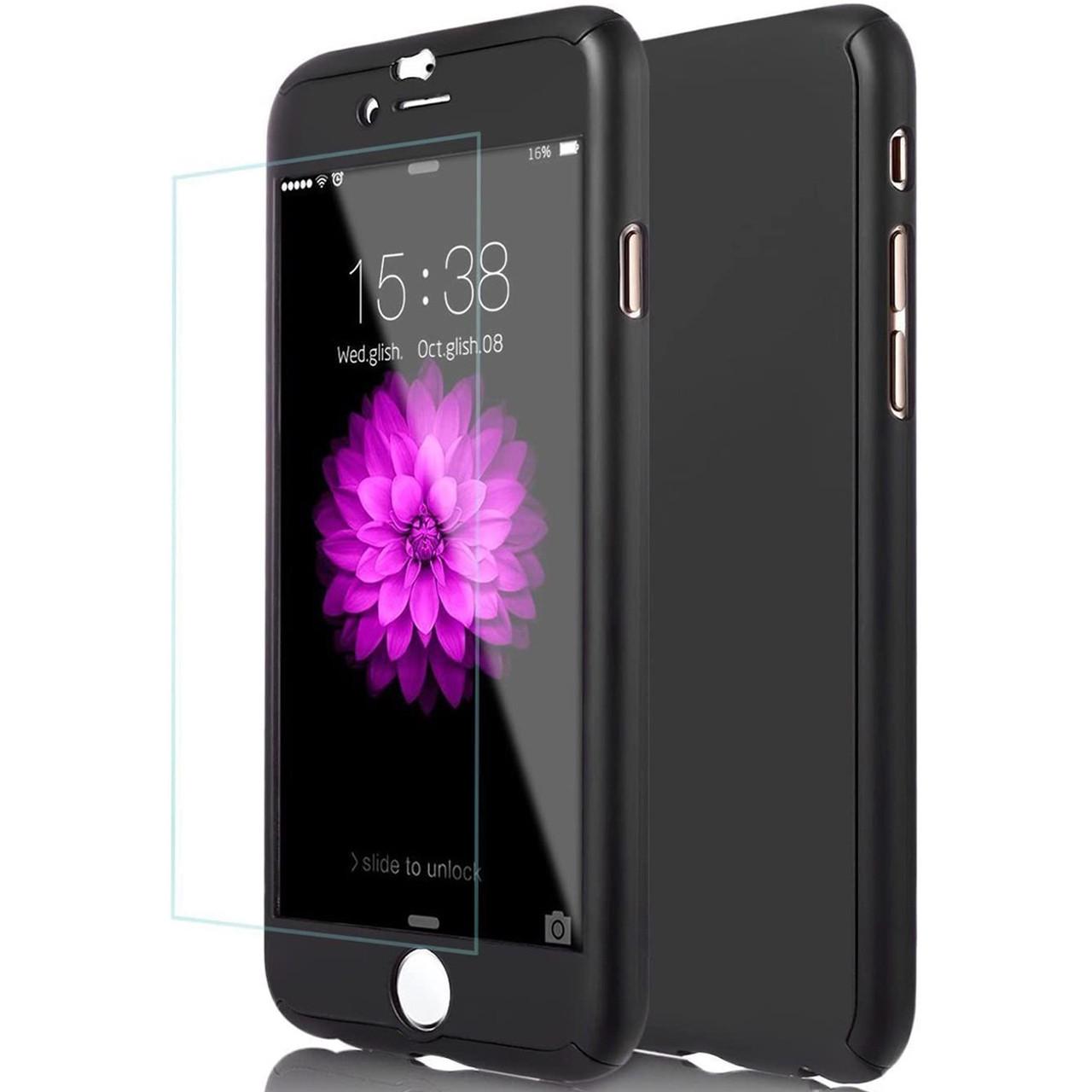 Чехол накладка Full Covered Case With Protective Glass for iPhone 7/8 Plus, Black