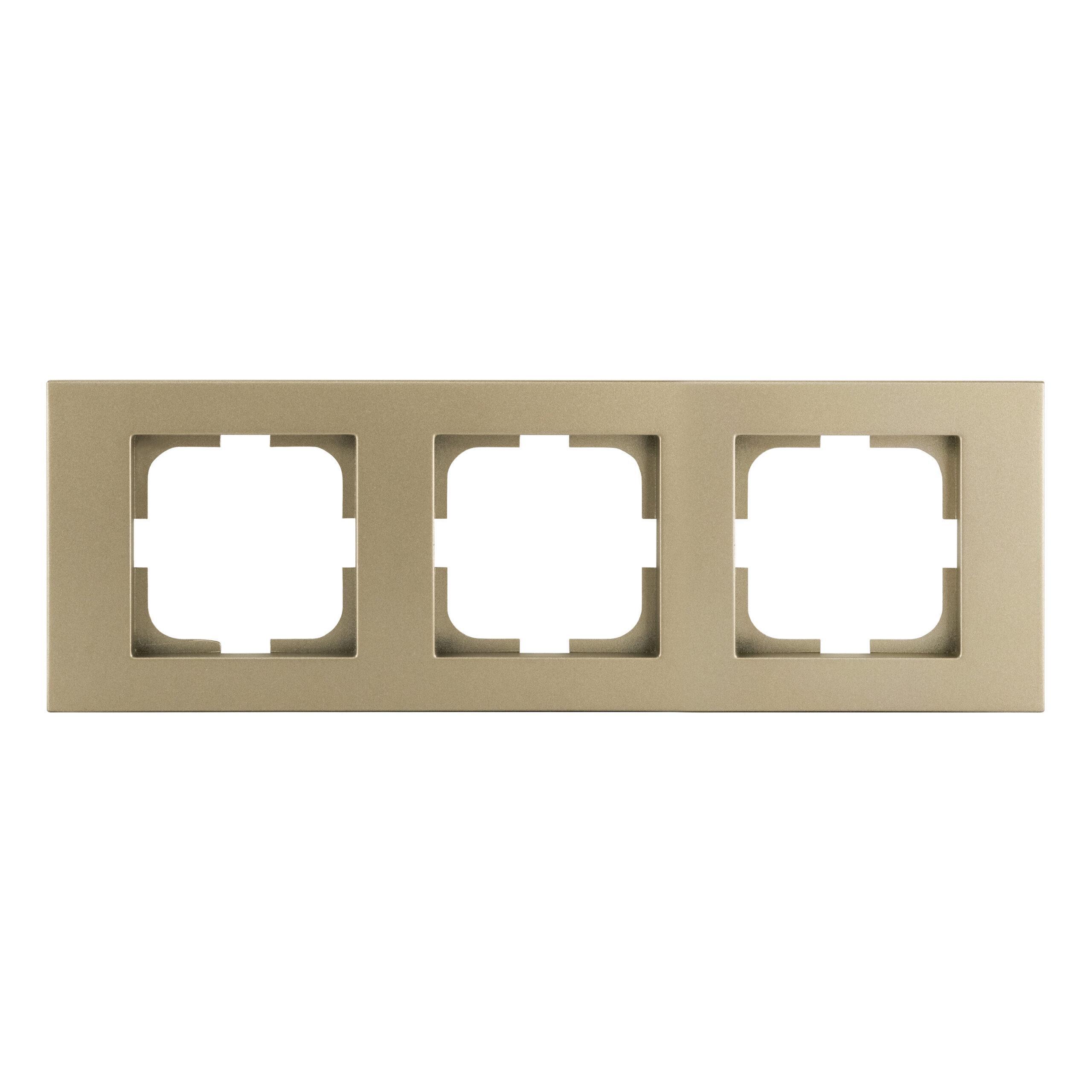 Рамка трехместная горизонтальная Ovivo Grano Титановый (00000007700)